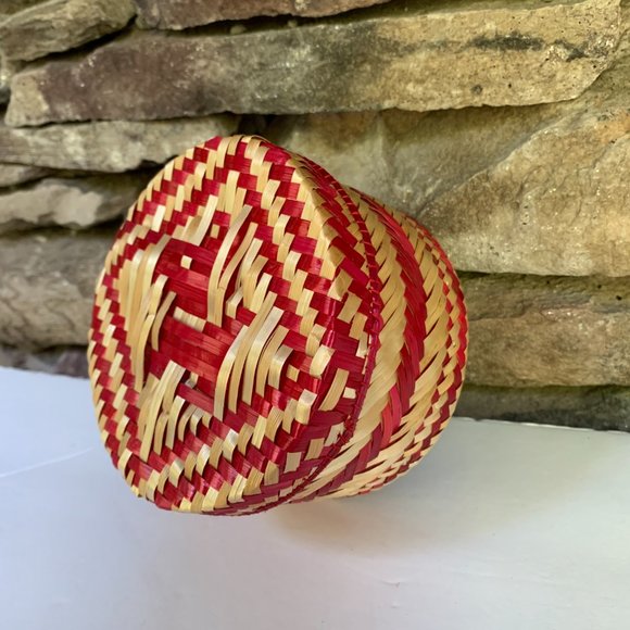 3 Box Set Baskets Red Stacking Graduated Dog Motif Boho Storage Decor Organizing - Picture 14 of 16